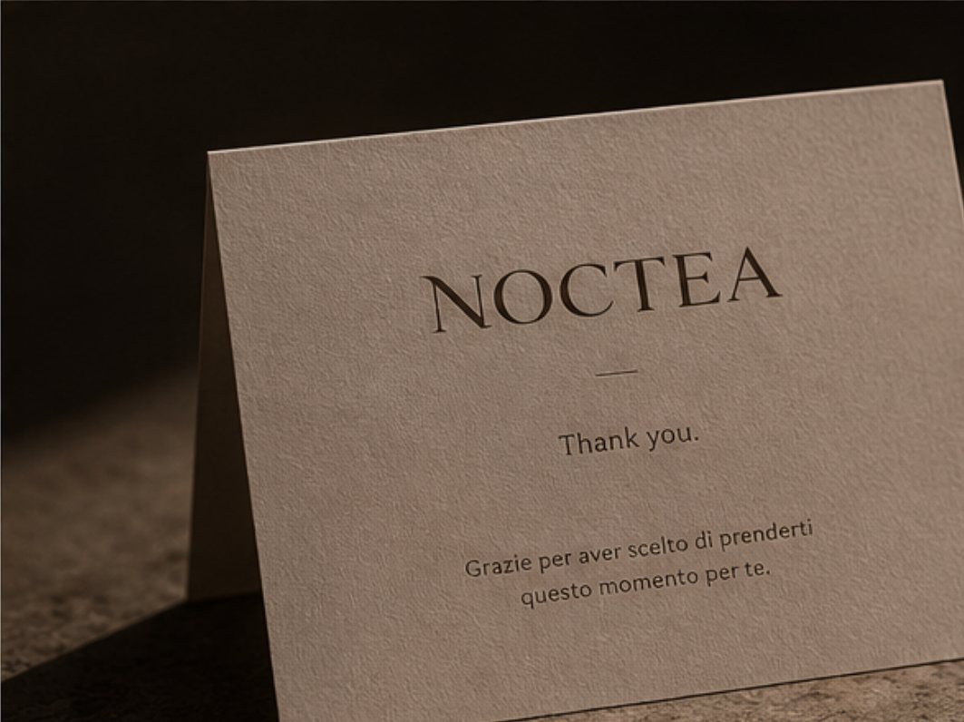 NOCTEA thank-you card
