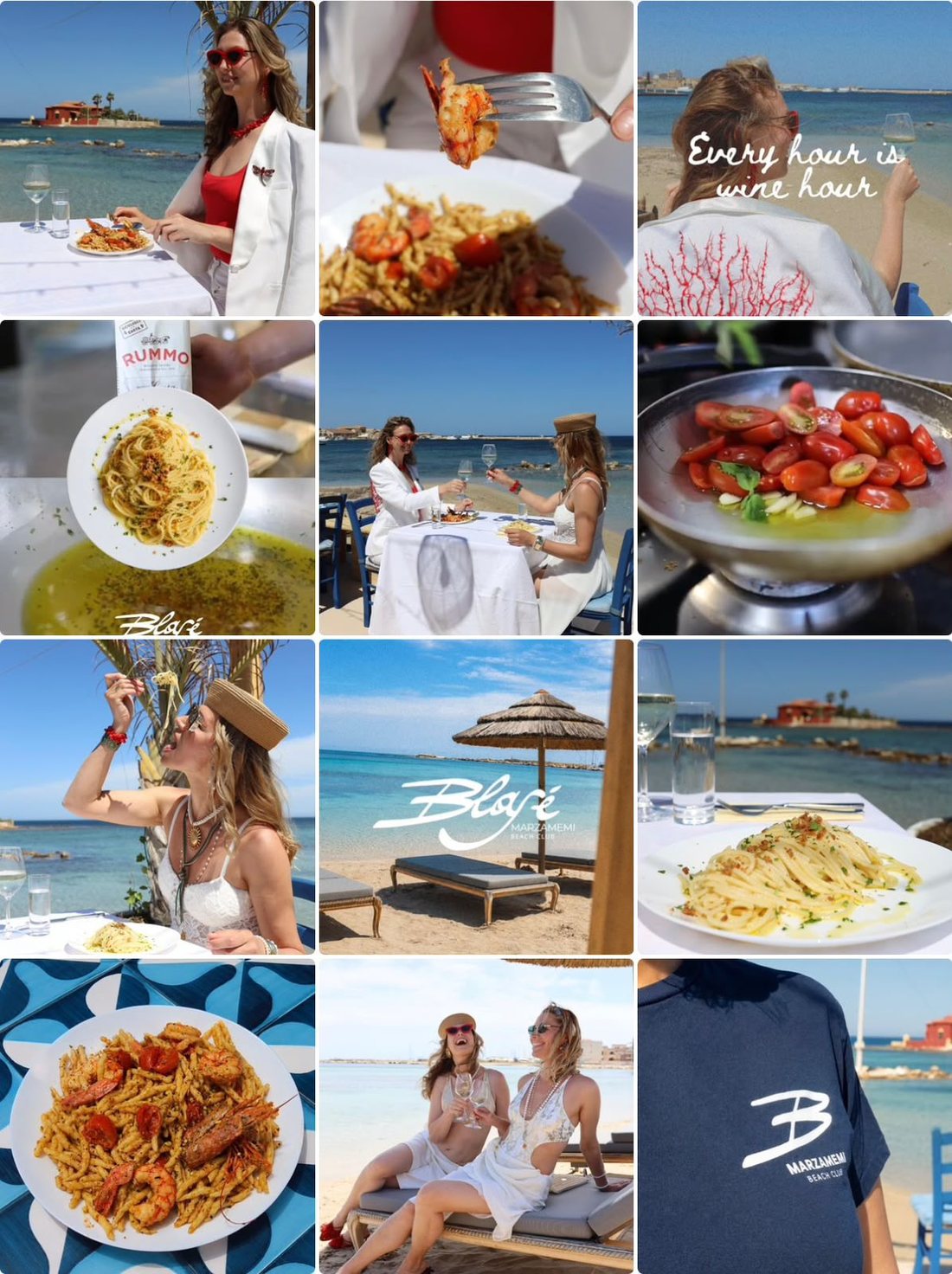 Feed Instagram curato dalla Giulia Nati Agency: Beach club e ristorante